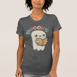 T-shirt Boooks - Cute ghost reading a book