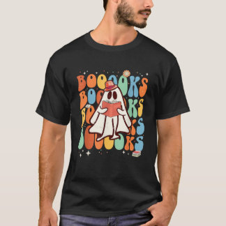 T-shirt Boooks Groovy Cute Ghost Book Retro Reading