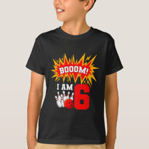 T-shirt Booom! J'ai 6 ans Bowling Fête d'anniversaire Quil