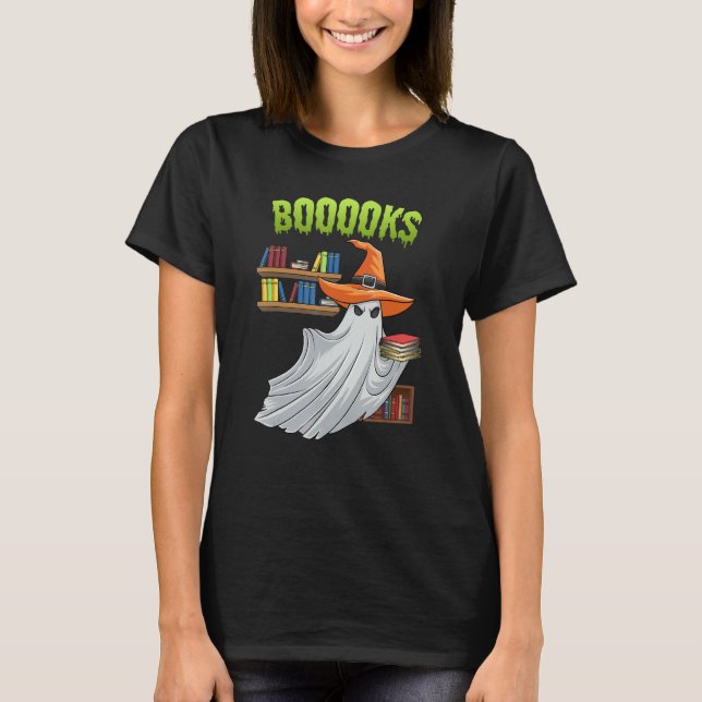 T-shirt Booooks Ghost  Halloween Costume Teacher Book Libr (Devant)