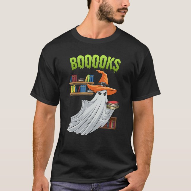 T-shirt Booooks Ghost  Halloween Costume Teacher Book Libr (Devant)