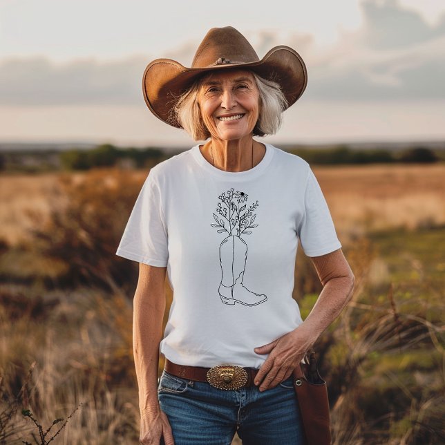 T-shirt Boot Fleur sauvage occidental (Créateur téléchargé)