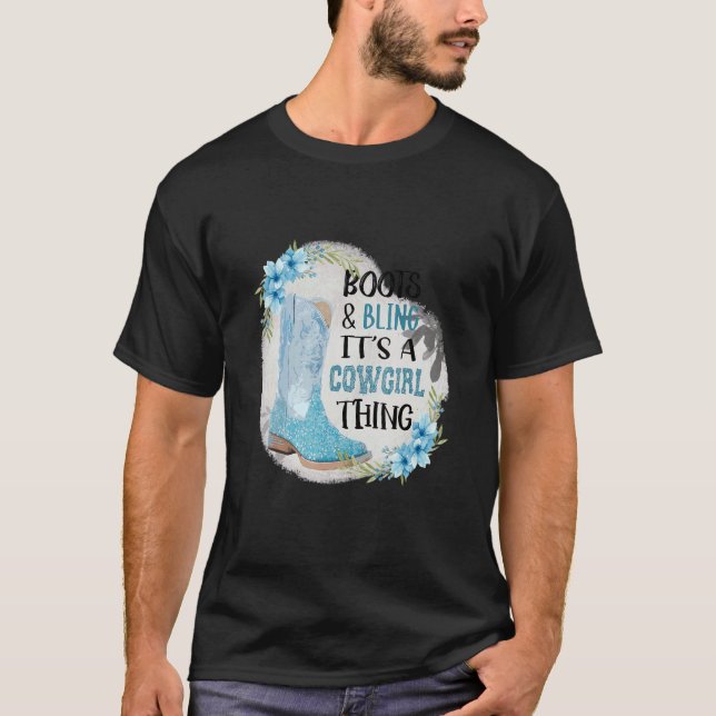 T-shirt Boots And Bling C'est une petite fille (Devant)