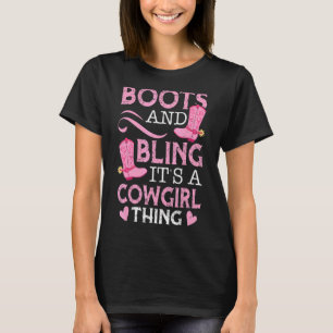T-shirt Boots And Bling C'est une petite fille pour un cho