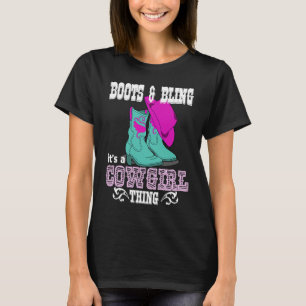 T-shirt Boots Bling C'est une affaire de cowgirl Country L