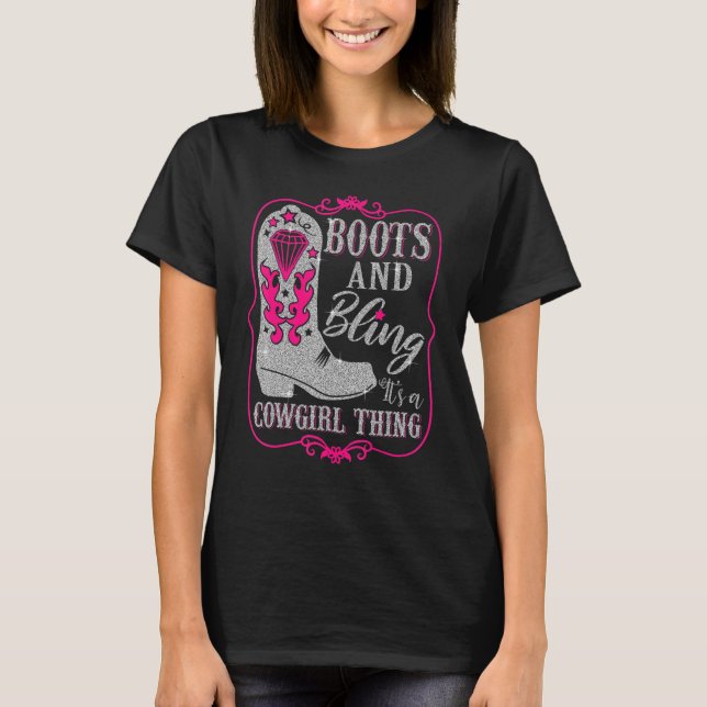 T-shirt Boots Drôle De Femme Occidentale (Devant)