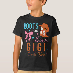 T-shirt Boots ou arcs Gigi vous aime Fête de révélation de