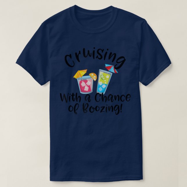 T-shirt Booze Cruise Funny Cruising Vacances Boire Part (Design devant)