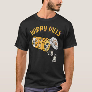 T-shirt Border Collie Chien Mignon Pilules de Bonheur