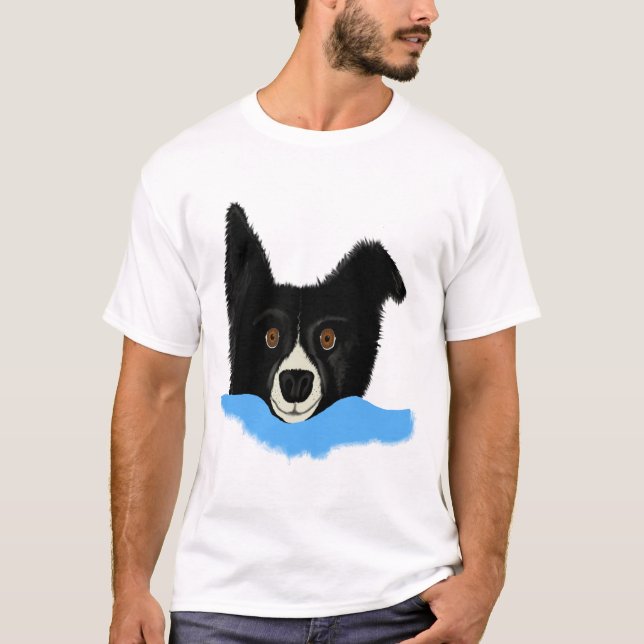 T-shirt Border collie font face (Devant)