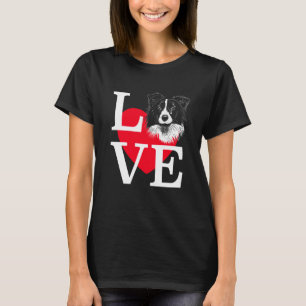T-shirt Bordure Collie Aimer Coeur mignon Bordure Collie