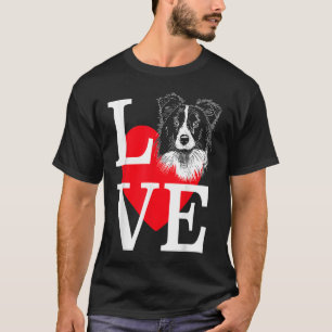 T-shirt Bordure Collie Aimer Coeur mignon Bordure Collie