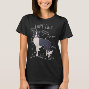 T-shirt Bordure Collie Anatomie mignonne animal de compagn