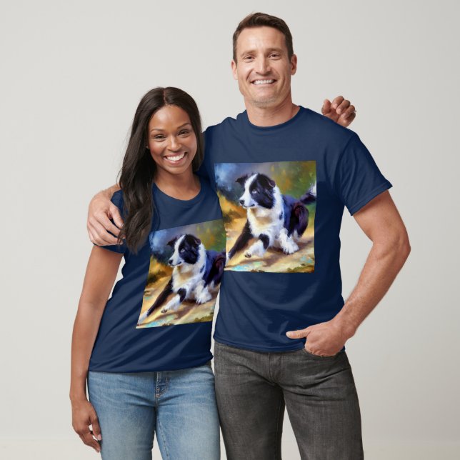 T-shirt Bordure Collie Chien (Unisexe)