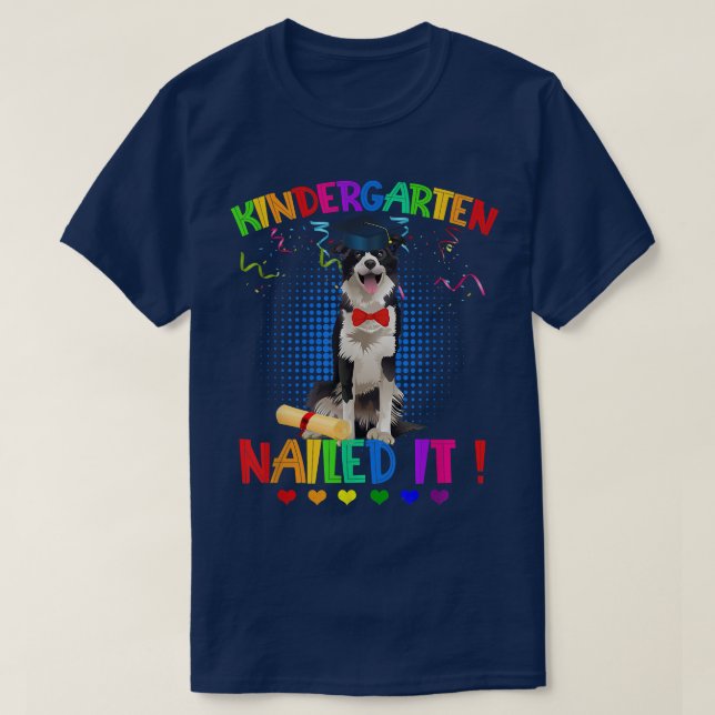 T-shirt Bordure Collie Classe De Diplôme De 22 Maternelle  (Design devant)