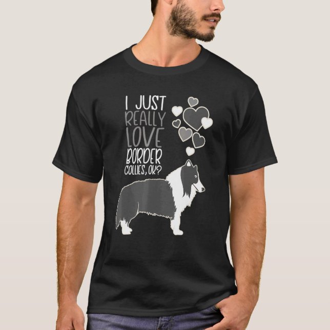 T-shirt Bordure Collie - J'Aime Vraiment Les Collies Front (Devant)