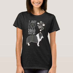 T-shirt Bordure Collie - J'Aime Vraiment Les Collies Front