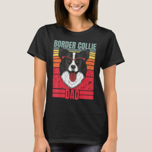 T-shirt Bordure Collie Papa Père Retro Bordure Collie Chie
