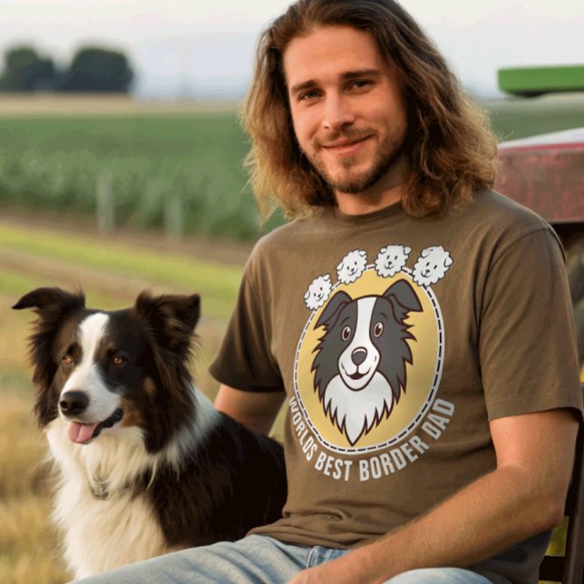 T-shirt Bordure Collie Papa Texte personnalisé (Créateur téléchargé)