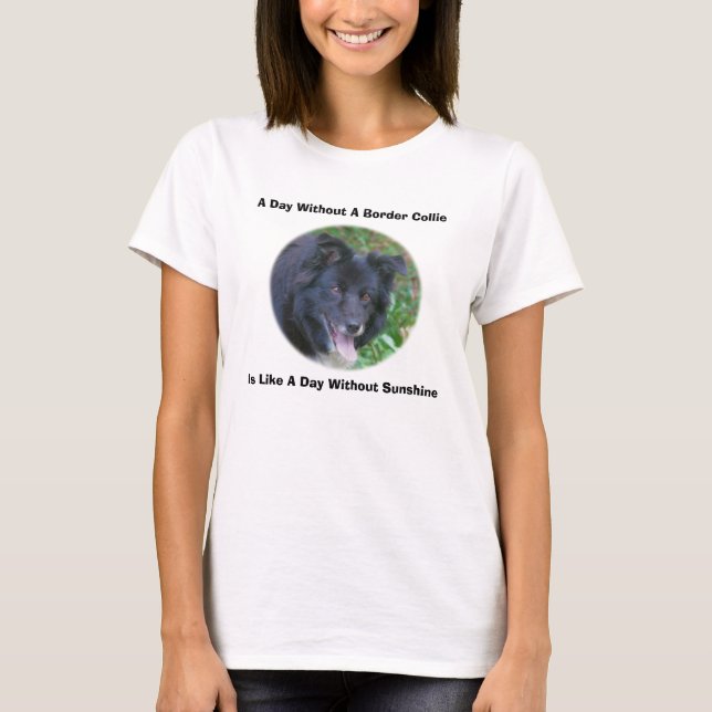 T-shirt Bordure Collie souriant mignon chien  (Devant)