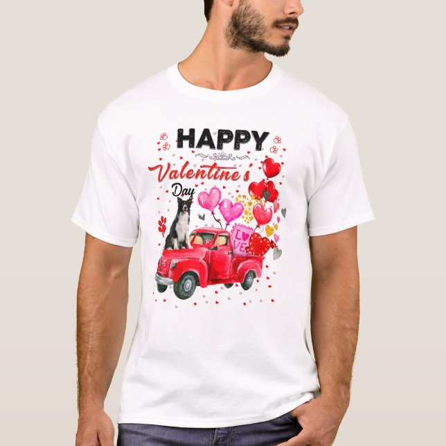 T-shirt Bordure de camion rouge Collie (Devant)