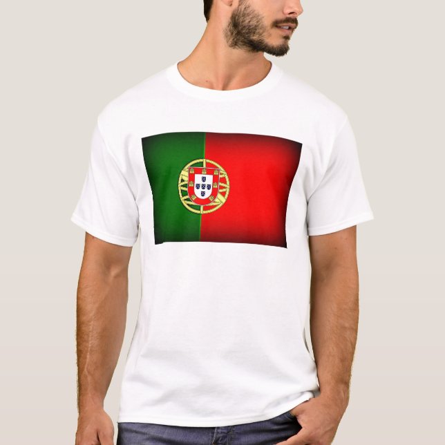 T-shirt Bordure noire du drapeau du Portugal (Devant)
