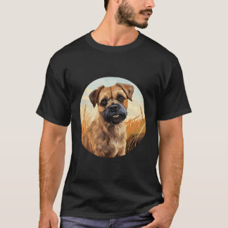 T-shirt Bordure Terrier Chien mignon race Chien Motif drôl