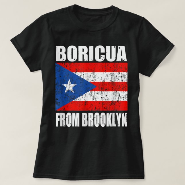 T-shirt Boricua du drapeau ricain brooklyn new york puerto (Design devant)