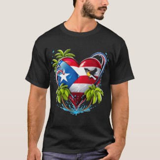 T-shirt Boricua Porto Rico Cœur