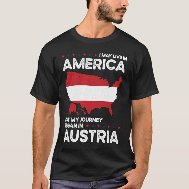 T-shirt Born Austrian Austria American USA Citizenship  1 (Devant)