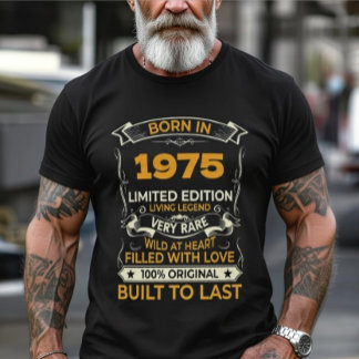 T-shirt Born In Custom Year Limited Edition Vintage Birthd