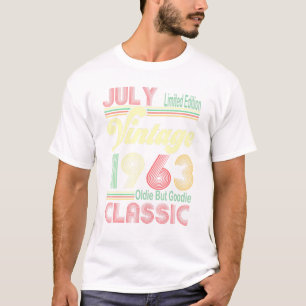 T-shirt Born In July 1963 Vintage Oldie But Goodie 58th Bi