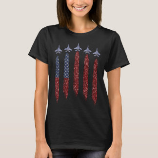 T-shirt Born In The Usa Eagle Usa Flag Airplane 4Th Of Jul