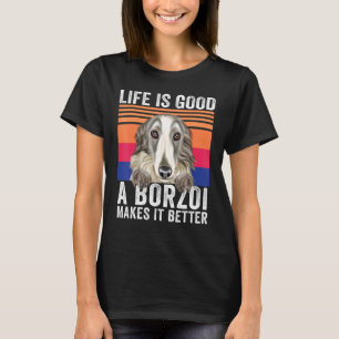 T-shirt Borzois Rend Votre Vie Bonne Vintage