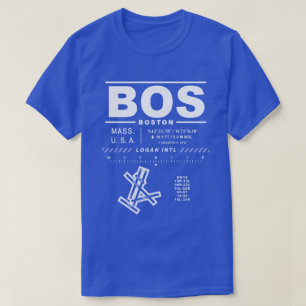 T-shirt BOS de l'aéroport Logan Int'l de Boston