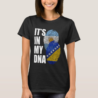 T-shirt Bosnian And Argentinian Mix DNA Flag Heritage