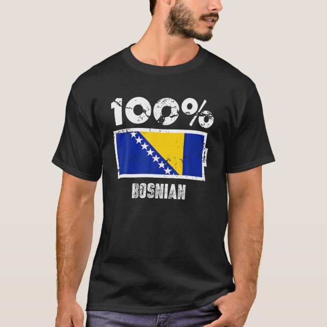 T-shirt Bosnie-Herzégovine Drapeau Appui 100 Ba bosniaque (Devant)