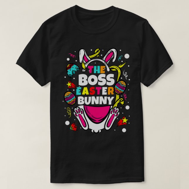 T-shirt Boss Easter Bunny Matching Family Group Pajama Men (Design devant)