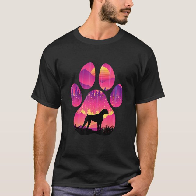 T-shirt Boston Boxer Paw Mom Dad Dog  Women Men (Devant)