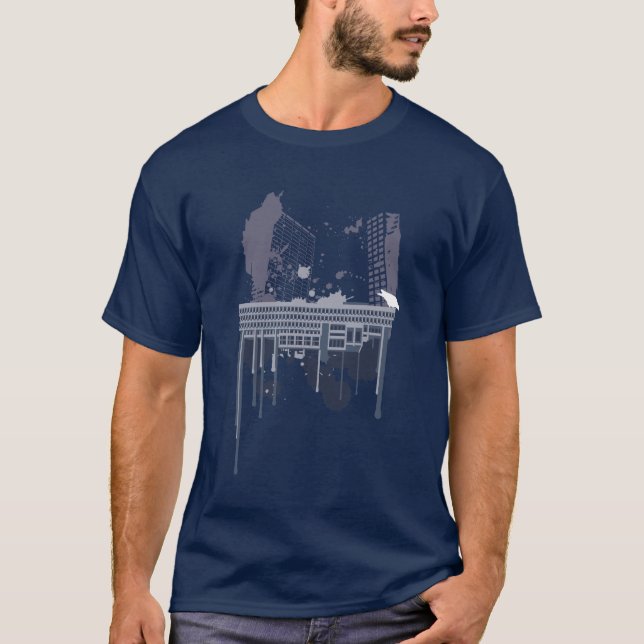 T-shirt Boston brutal (version bleue) (Devant)