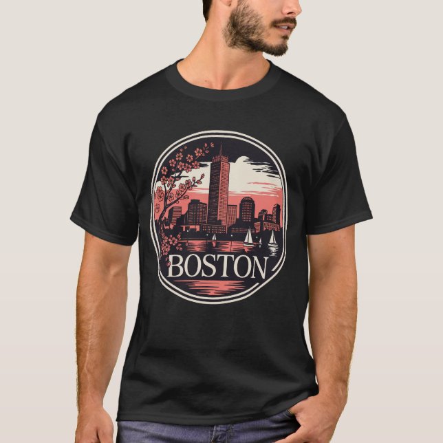 T-shirt Boston City Massachusetts USA (Devant)