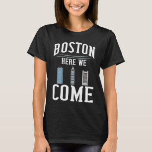 T-shirt Boston Massachusetts City Skyline Map Voyage