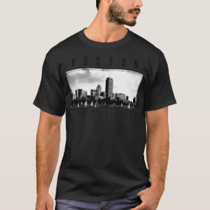 T-shirt Boston Skyline Massachusetts Pride Vintage Boston 