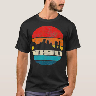 T-shirt Boston Skyline Massachusetts Vintage Pride cadeau