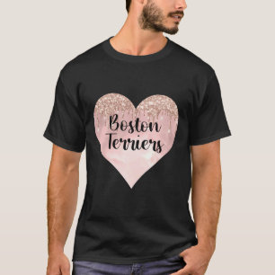 T-shirt Boston Terrier Amour Avec Parties scintillant