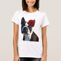 Boston Terrier avec Rose sur Head 2