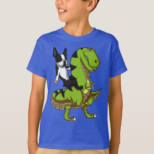 T-shirt Boston Terrier Chien équitation Unicorn