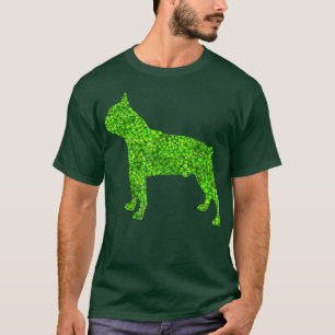 T-shirt Boston Terrier Chien Irlandais Shamrock Leaf St Pa