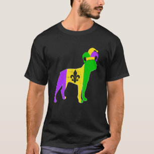 T-shirt Boston Terrier Chien Mardi Gras Carnavals Funny Pu