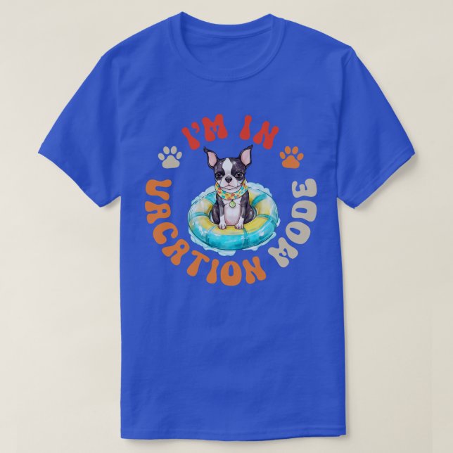 T-shirt Boston Terrier Chien mode vacances (Design devant)